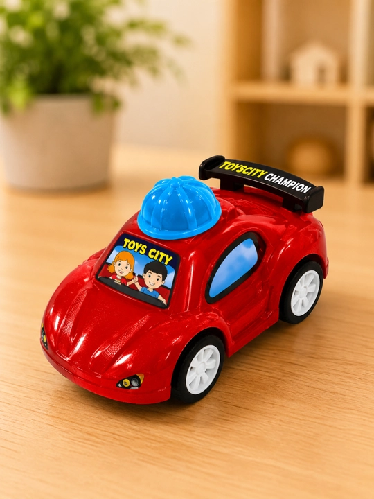 Игрушечный спортивный автомобиль для детей, с каской и наклейками - 