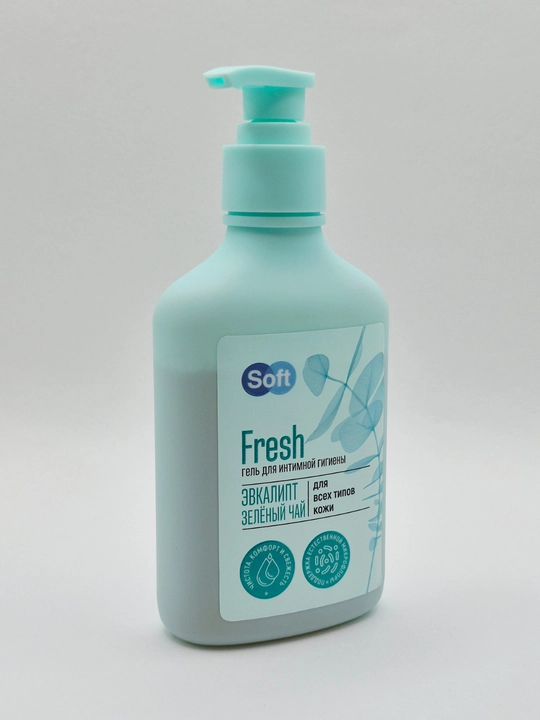 Barcha teri turlari uchun evkalipt va yashil choy qo‘shilgan SOFT Fresh intim gigiyena gel