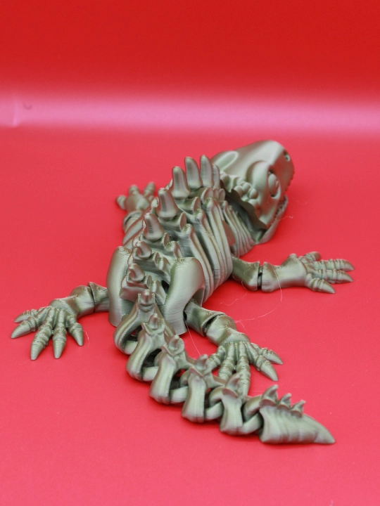 Harakatli o'yinchoq Kaltakesak skeleti / Antistress suyakli gekkon 3D o'yinchoq