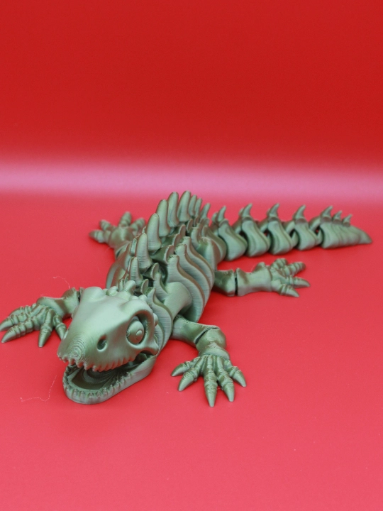 Harakatli o'yinchoq Kaltakesak skeleti / Antistress suyakli gekkon 3D o'yinchoq