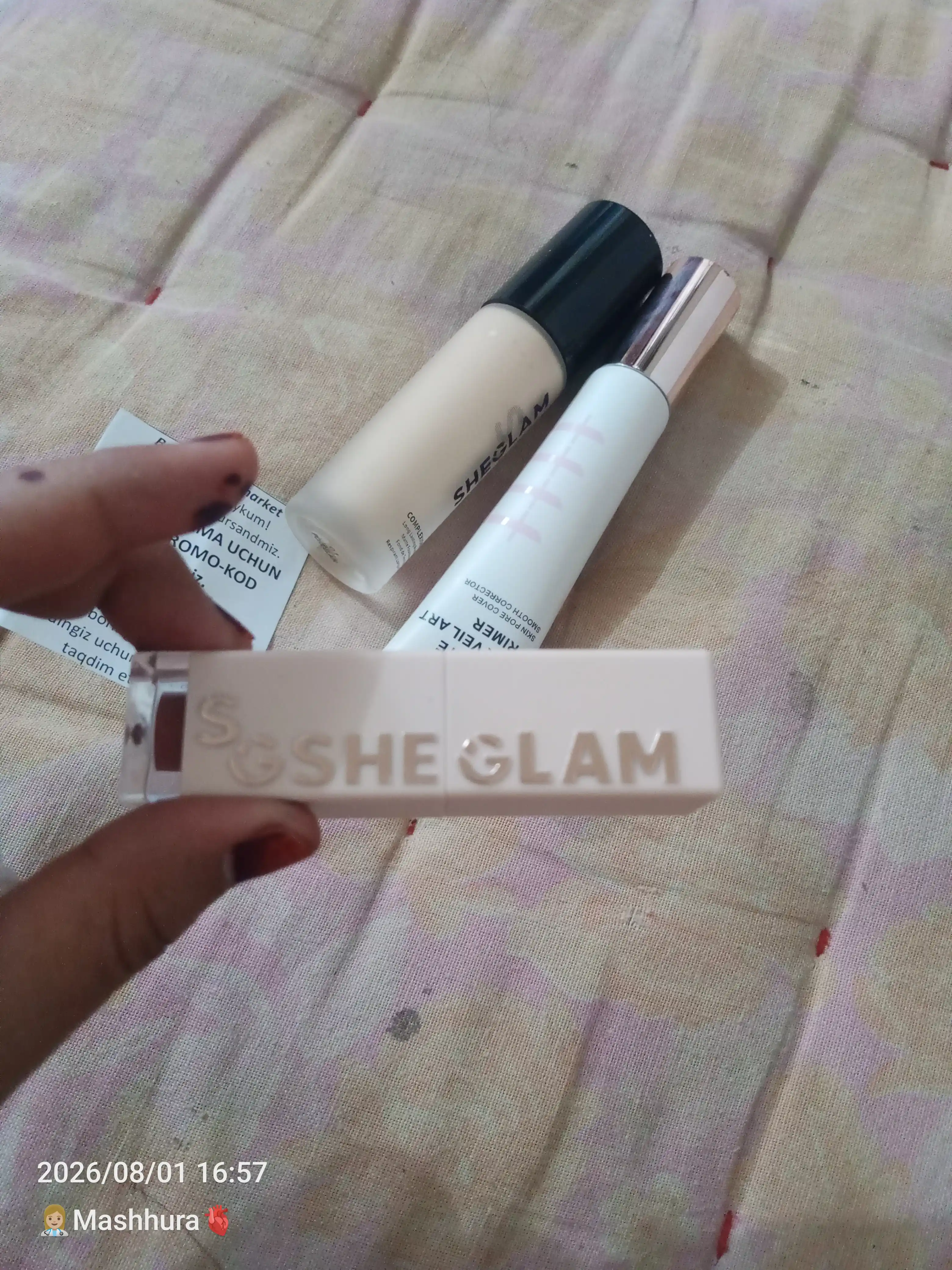 SHEGLAM lip tint & cheek, 24 soat bardoshli, namlovchi, yopishmaydi