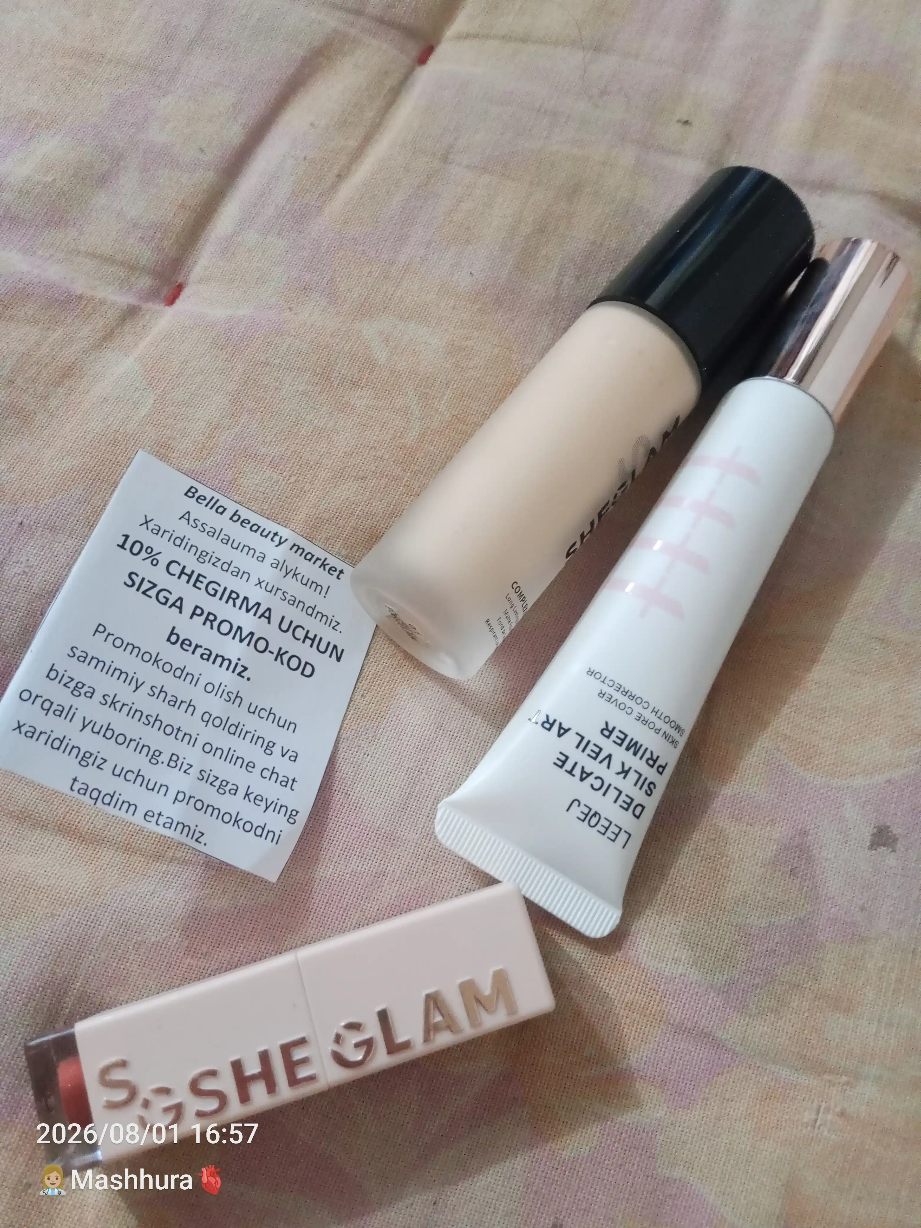SHEGLAM poydevori, yuz terisi uchun bo'yanish bazasi, tabiiy mat ohang, 35 ml