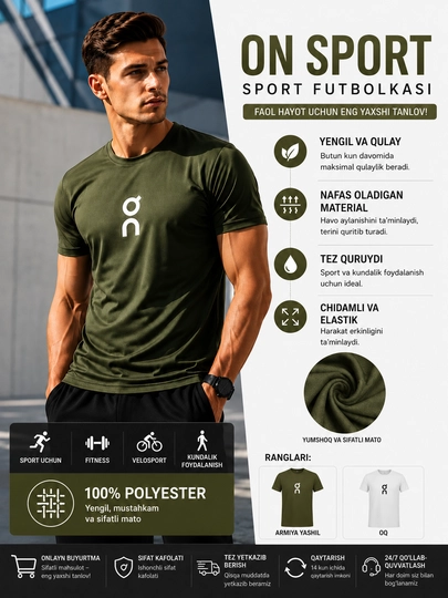 Erkaklar sport futbolkasi - 