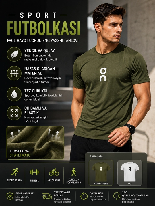 Erkaklar sport futbolkasi