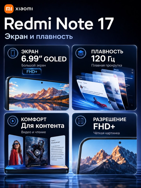Xiaomi Redmi Note 17 4G smartfoni, 8/256 GB, 7700 mAh, 45 Vt, 6.99″ 120 Hz