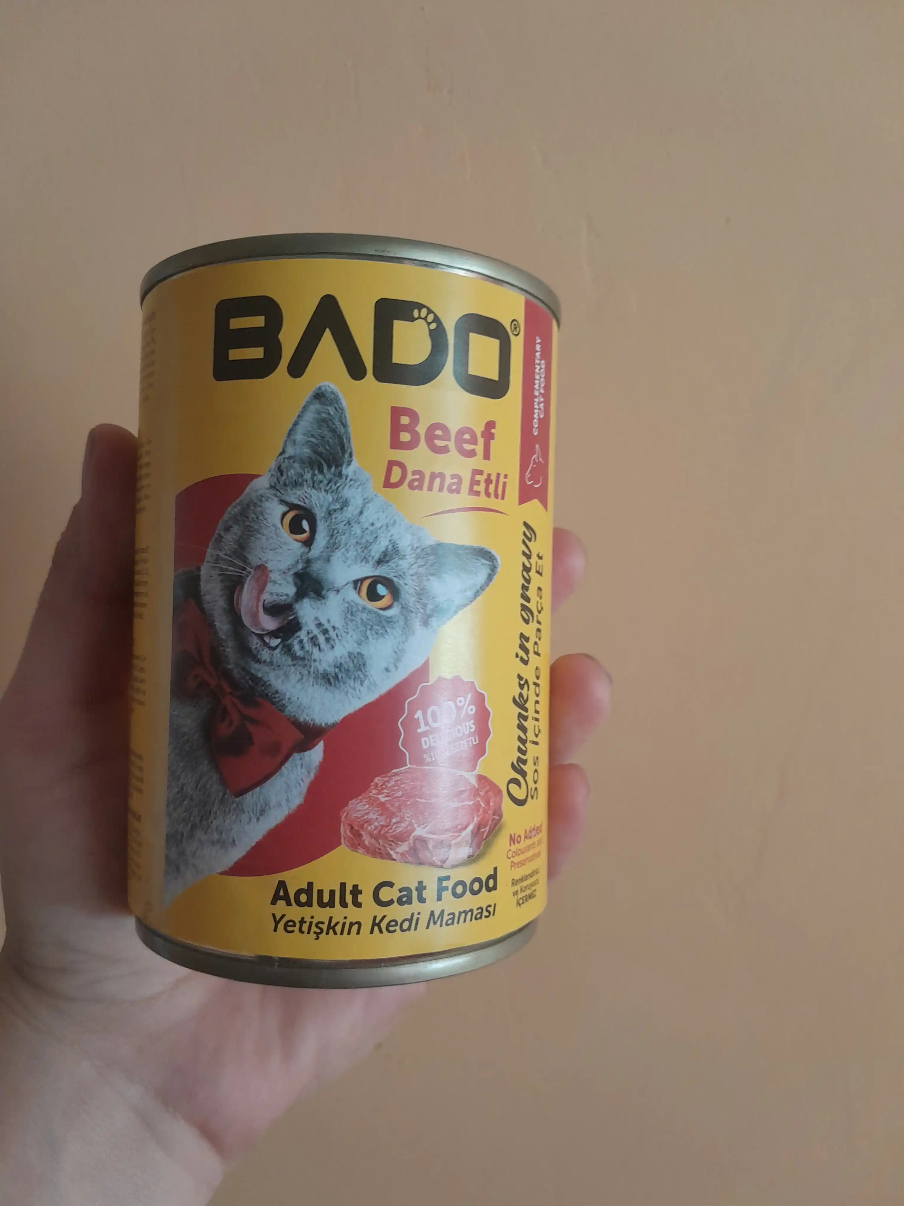 Влажный корм Bado для взрослых кошек с говядиной, 400 гр