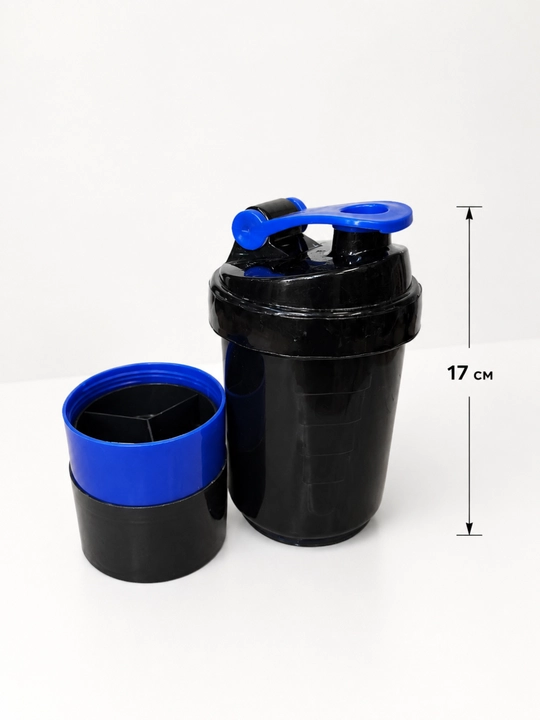600 ml Sheyker  Protein va Sport Ichimliklari uchun Shaker  Qo'shimcha Konteynerli