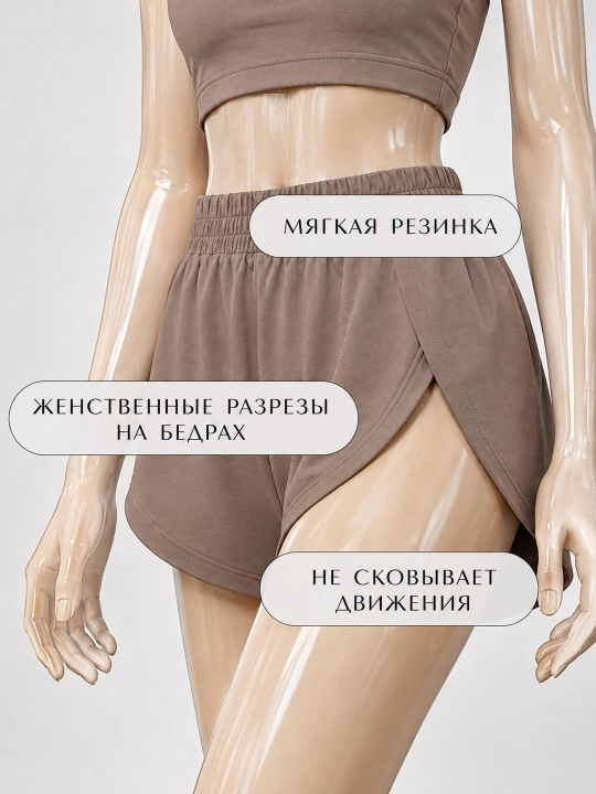 Ayollar uchun paxtali trikotaj top va shortikli pijama to‘plam