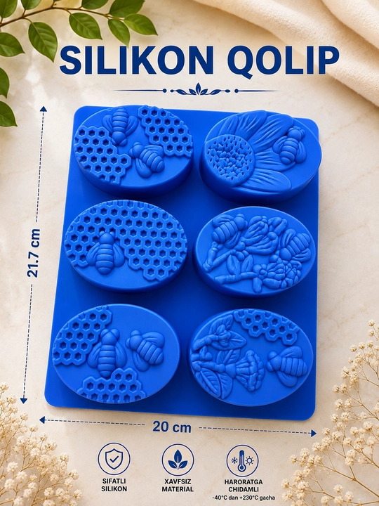 Sovun uchun silikon qolip, qo‘lda tayyorlangan sovun uchun silikon qolip - 