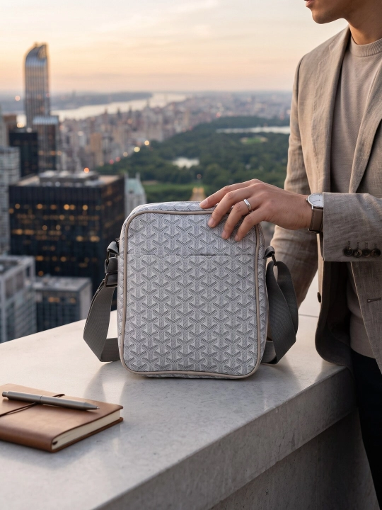 Мужская сумка через плечо, в стиле Goyard