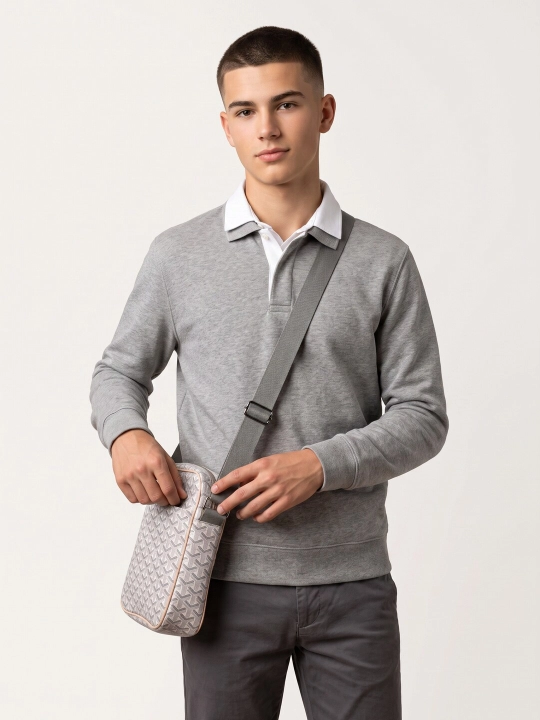 Мужская сумка через плечо, в стиле Goyard