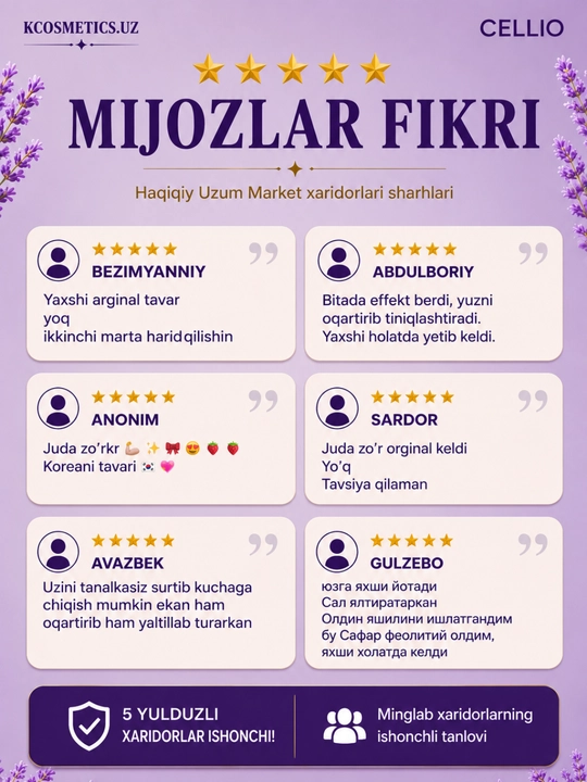 Yuz uchun namlantiruvchi va quyoshdan himoya qiluvchi krem, Dr.Cellio 98%, SPF 50+, Koreya