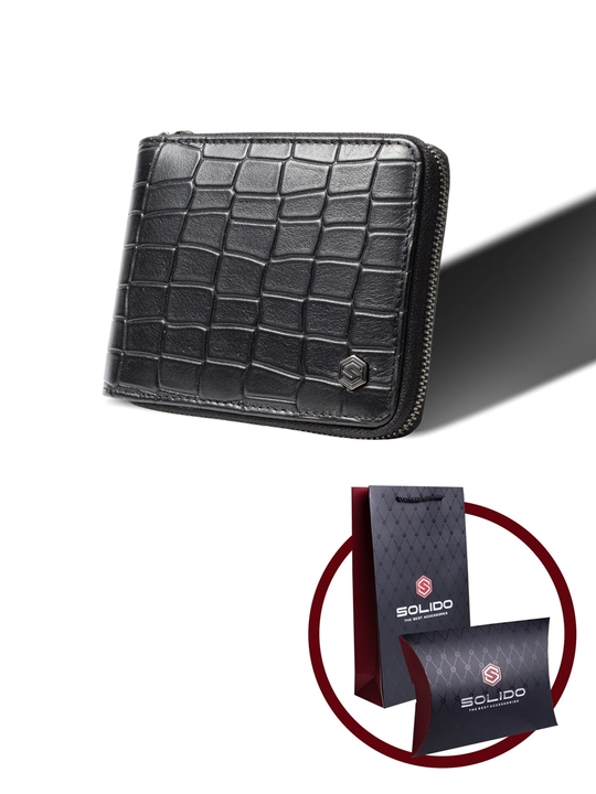 Кошелек бифолд портмоне Solido из натуральной кожи - 
