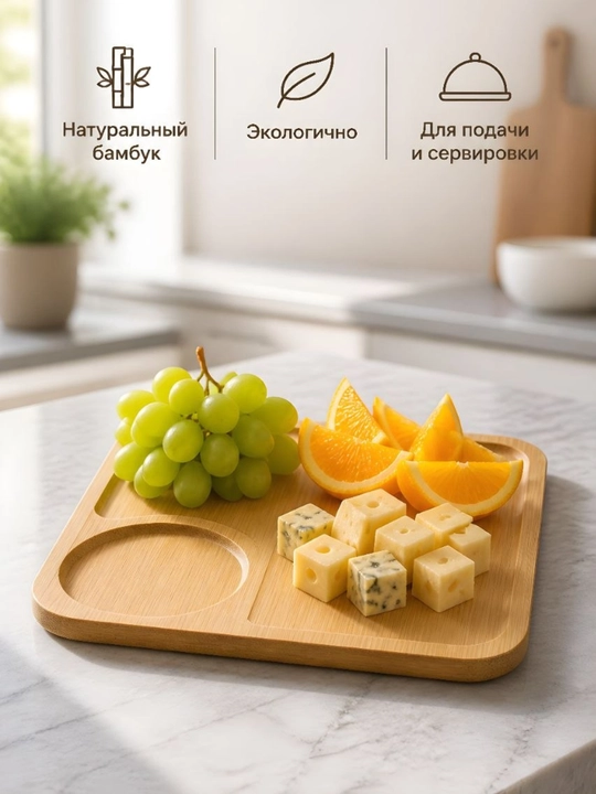Деревянная менажница для закусок, тарелка, для фруктов, посуда для кухни