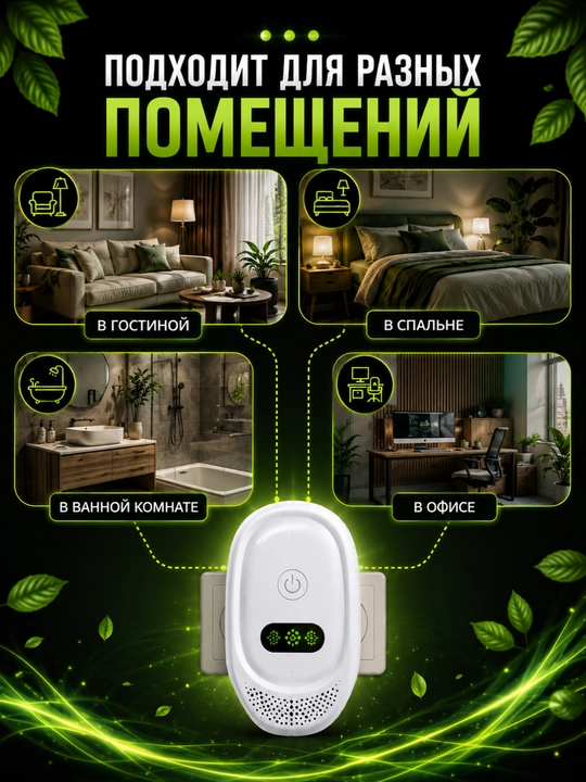 Подключаемый ионизатор воздуха Anion Purifier до 10 м² белый