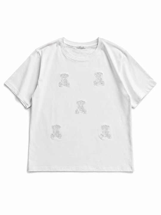 Premium paxta futbolkasi, Oversize, oq, 3XL, viskoza bilan paxtadan tayyorlangan