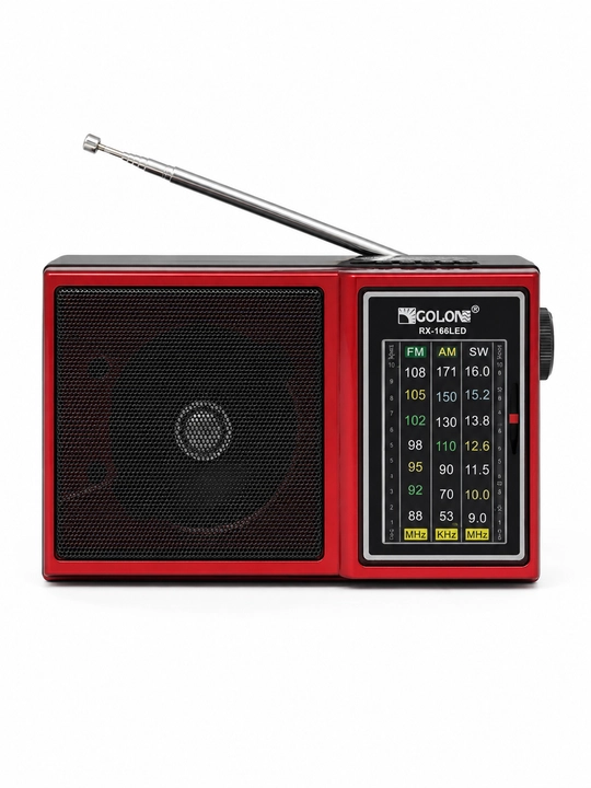 Radio GOLON RX-166LED portativ radiopriyomnik FM AM SW USB TF qizil