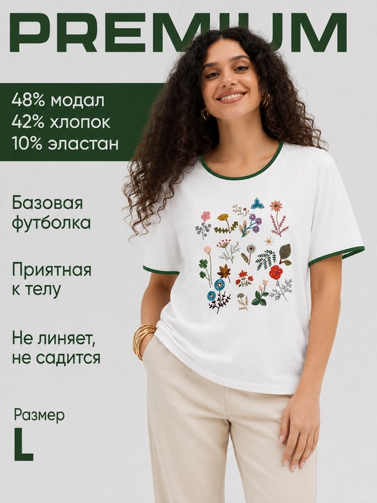 Базовая футболка Premium, из хлопка с вискозой, оверсайз, размер 3XL - 