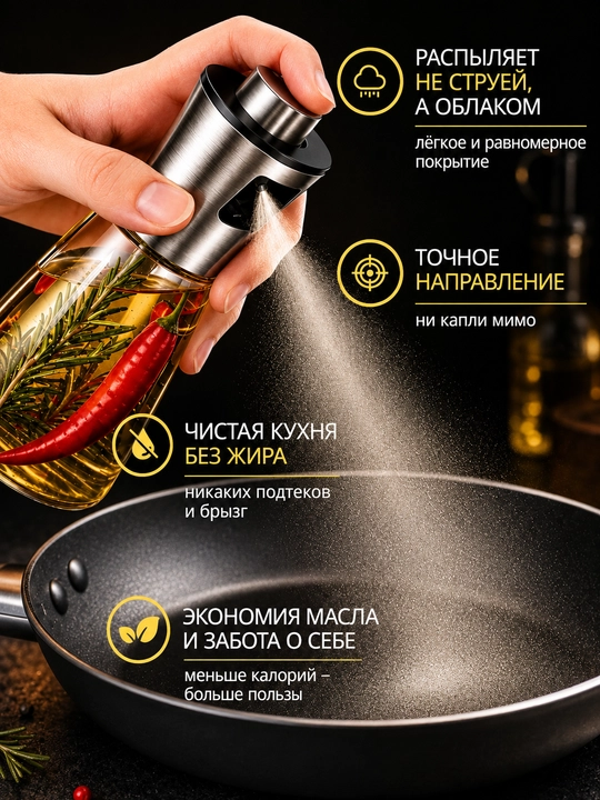 Распылитель для масла, дозатор для масла, бутылка-спрей стеклянная