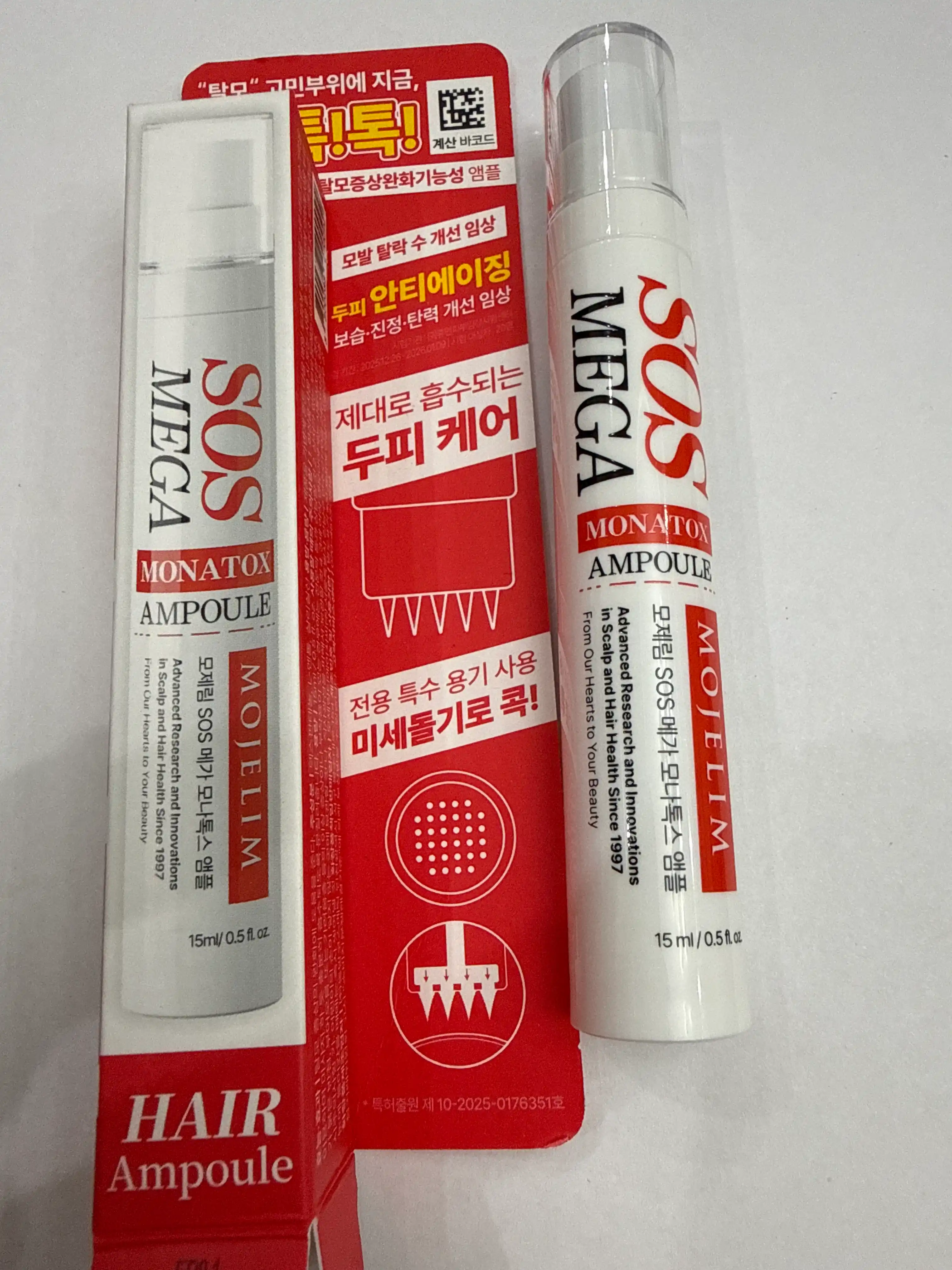 MOJELIM MEGA SOS MONATOX AMPOULE-Ампула от выпадения волос с микроиглами, 15 мл