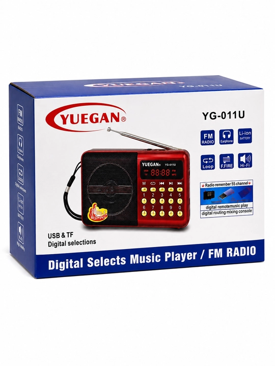Радиоприемник YUEGAN YG-011U портативное радио FM USB TF MP3 красный