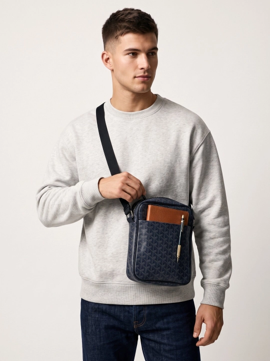 Мужская сумка через плечо, в стиле Goyard