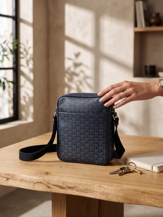 Мужская сумка через плечо, в стиле Goyard