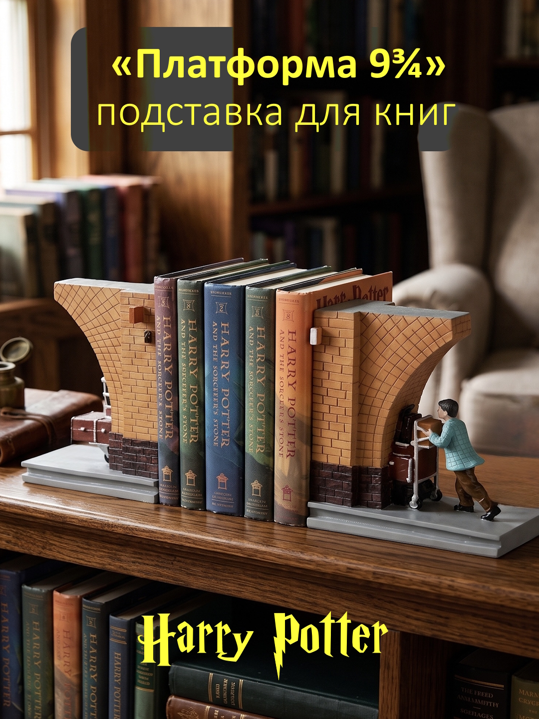 Подставка для книг Harry Potter, держатель для книг «Платформа 9¾» в стиле Гарри Поттер - 