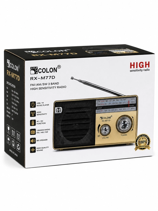 Radio GOLON RX-M77D portativ radiopriyomnik FM AM SW USB TF 