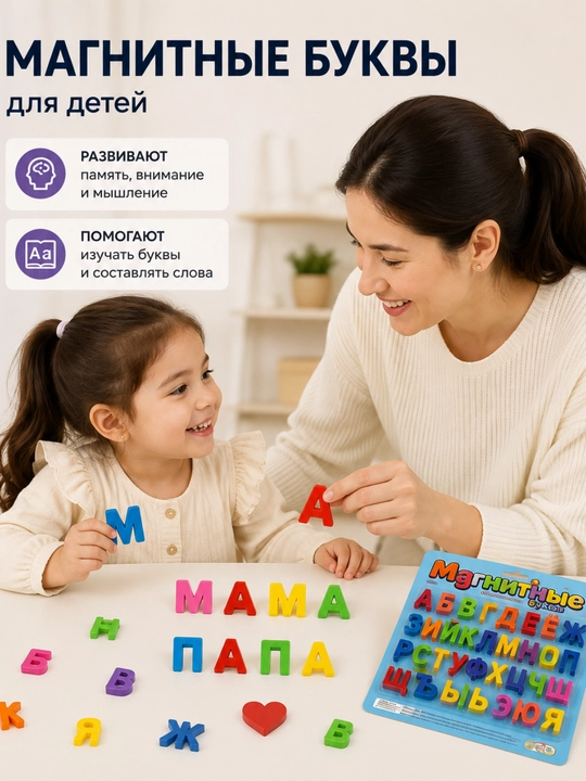 Alifbo magnit harflari 33 ta harf 3 yoshdan katta bolalar uchun