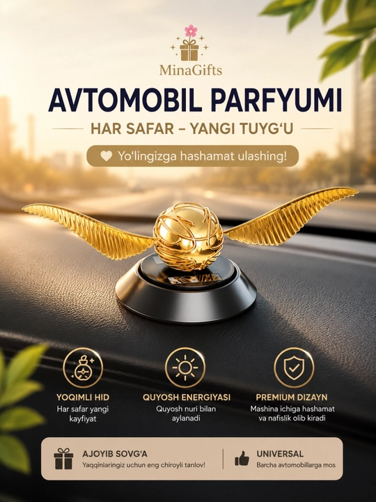 Avtomobilni hushbo'ylantiruvchi Garry Potter Snitch shaklidagi asvijitel - 