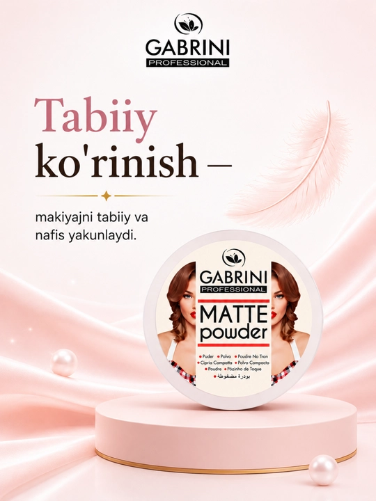 Gabrini Professional Matte Powder – Компактная матирующая пудра для лица