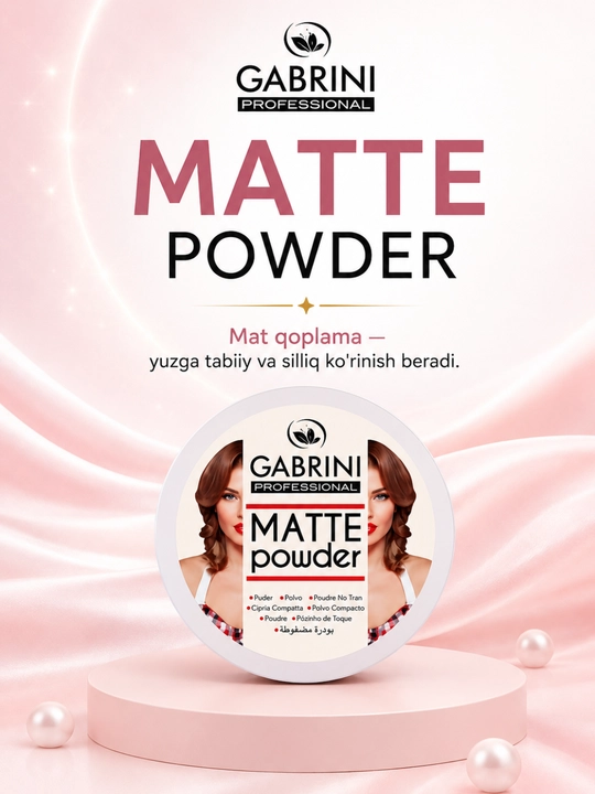 Gabrini Professional Matte Powder – Компактная матирующая пудра для лица - 