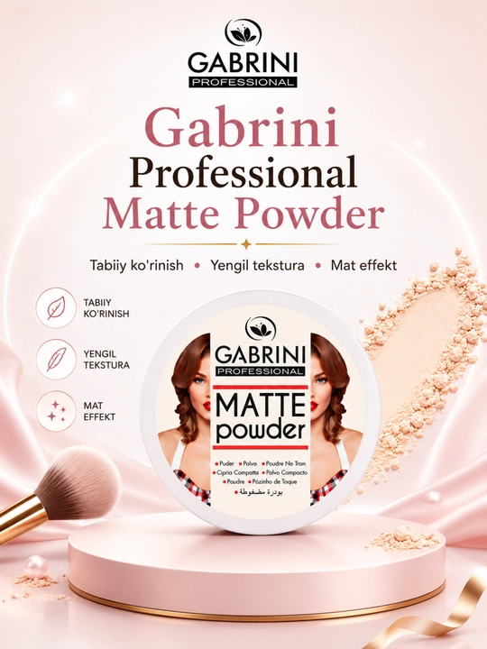Gabrini Professional Matte Powder – Компактная матирующая пудра для лица