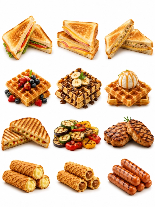 ORVICA 3 in 1 Sandvich Tayyorlagich 2000W Almashtiriladigan Plastinali