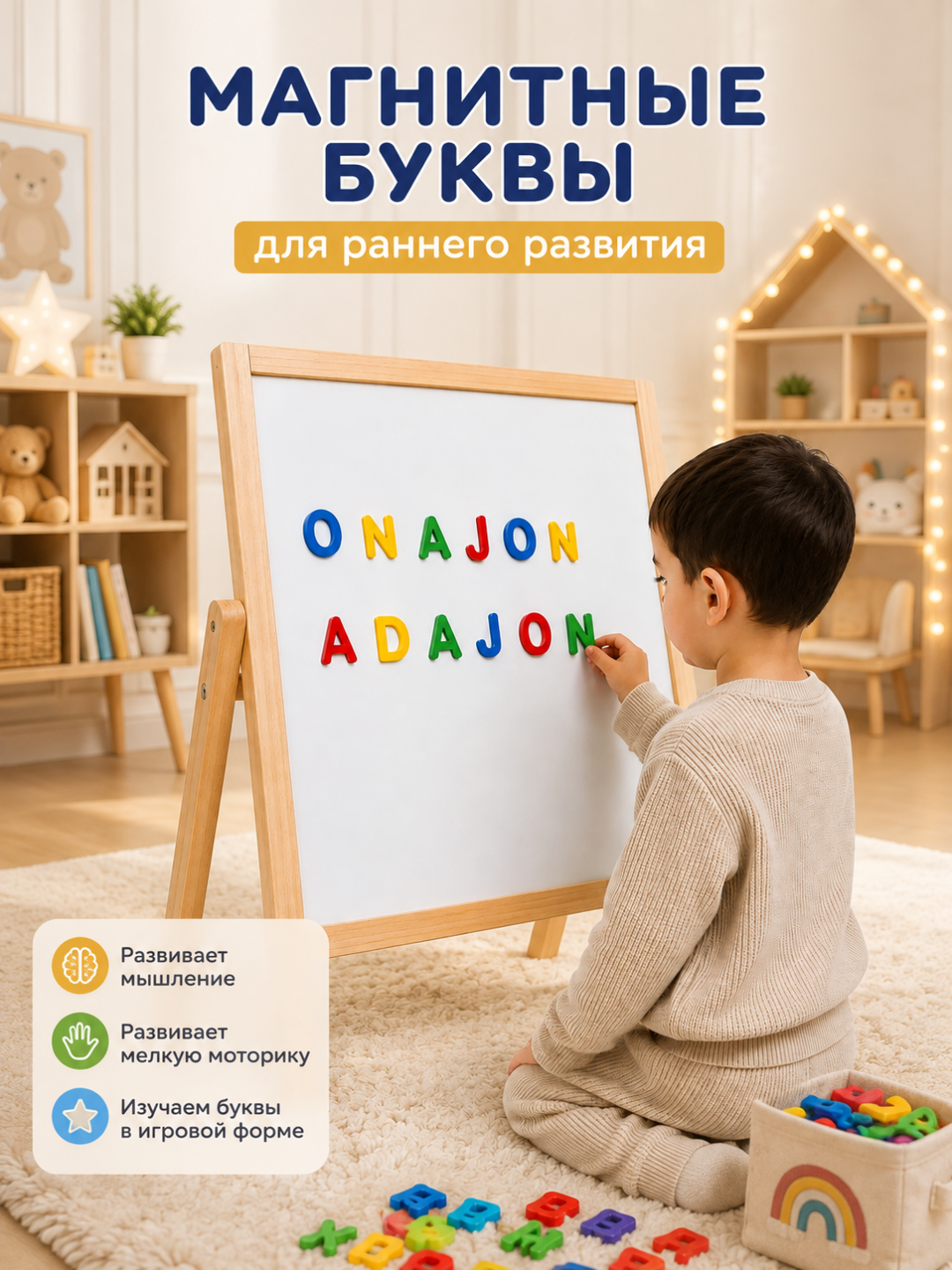 Alifbo magnit harflari 33 ta harf 3 yoshdan katta bolalar uchun