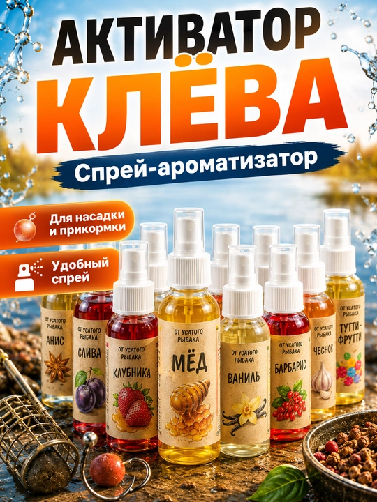 Baliq ovlash uchun tishlash faollashtirgichi, yem va o‘lja uchun sprey aromatizator - 