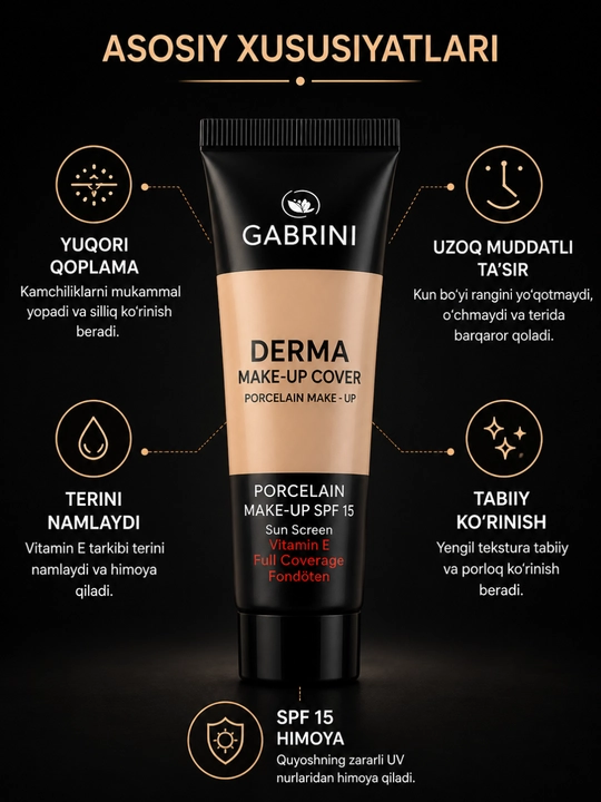 Gabrini Derma Make-Up Cover SPF 15 Vitamin E Тональный крем - 
