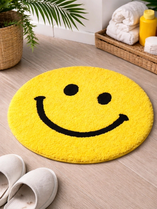 Яркий мягкий коврик Smile — для ванной, кухни, туалета и детской комнаты диаметр 50*50 см