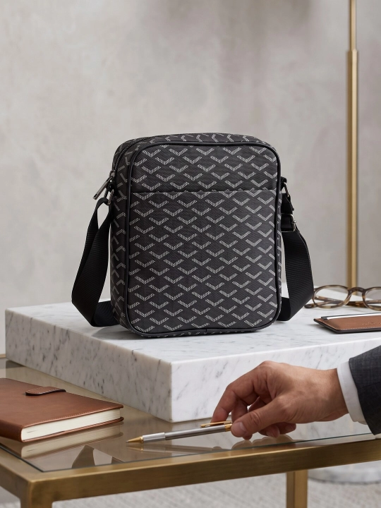 Мужская сумка через плечо, в стиле Goyard