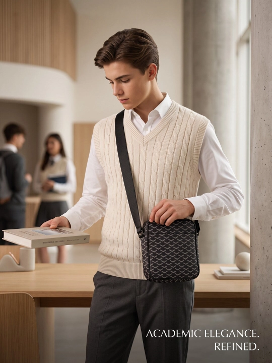 Мужская сумка через плечо, в стиле Goyard