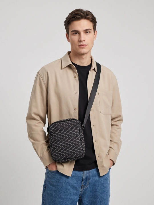 Мужская сумка через плечо, в стиле Goyard