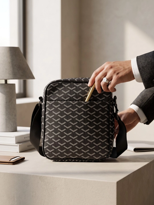 Мужская сумка через плечо, в стиле Goyard