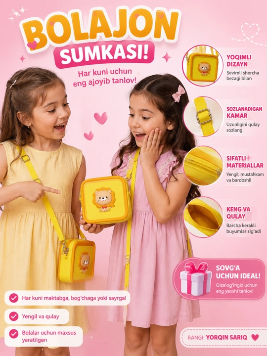 Qizlar uchun sumka, silikon sumkacha, mini sumka, silikondan tayyorlangan quvnoq sumka