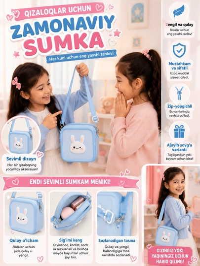 Qizlar uchun sumka, silikon sumkacha, mini sumka, silikondan tayyorlangan quvnoq sumka