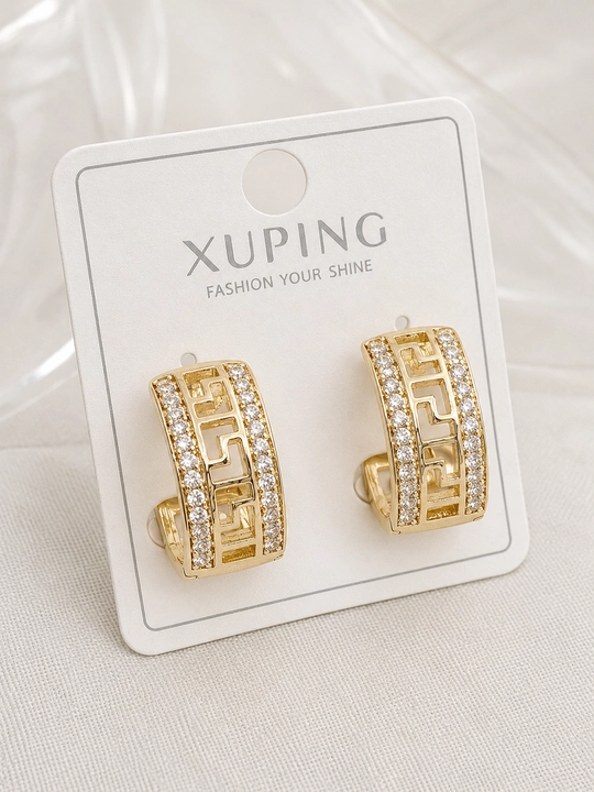 Золотого цвета серьги для женщин, бижутерия, Xuping