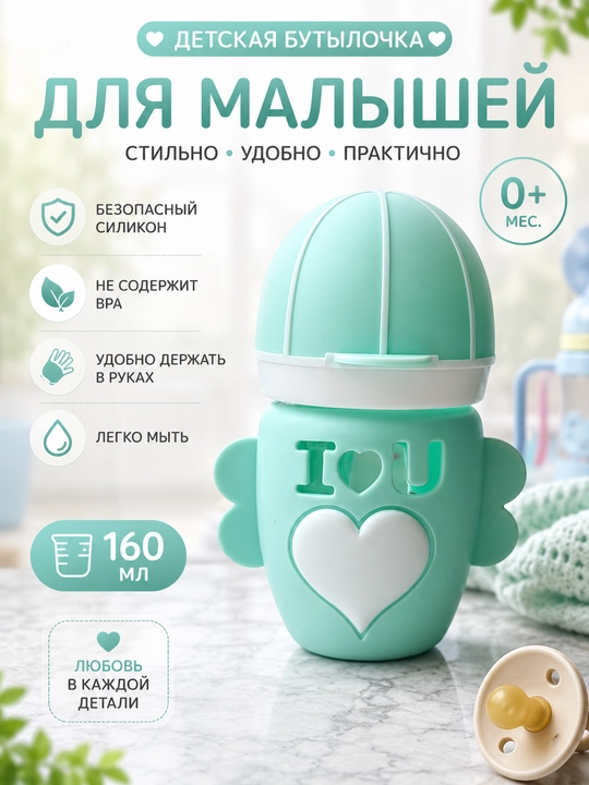0 oydan 12 oygacha bo‘lgan bolalarni ovqatlantirish uchun bolalar shisha butilka - 