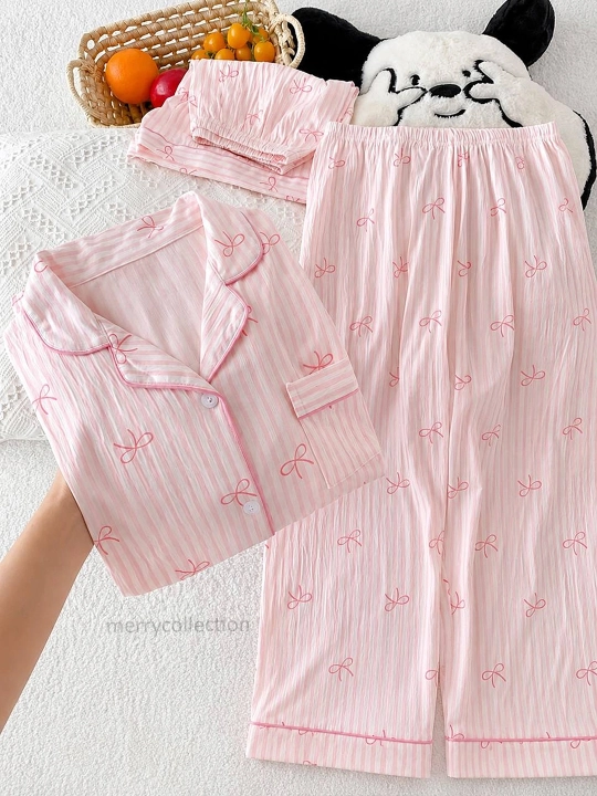 Pijama ayollar uchun 3 tasi 1da, shim va shortik, troyka, ayollar pijamasi zakolka sovg'a