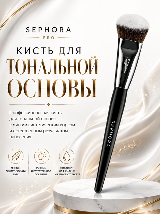 Профессиональная кисть для макияжа, Sephora Pro - 