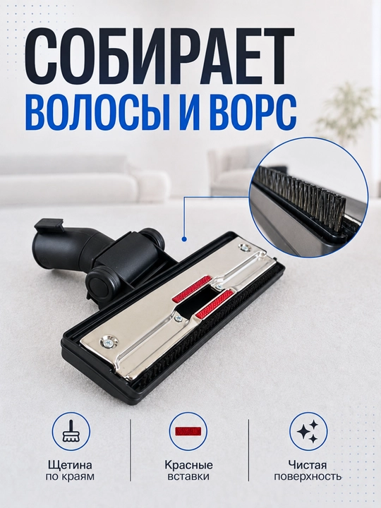 Щётка-насадка для пылесоса, универсальная щётка-насадка для пылесоса, диаметр 32–35 мм